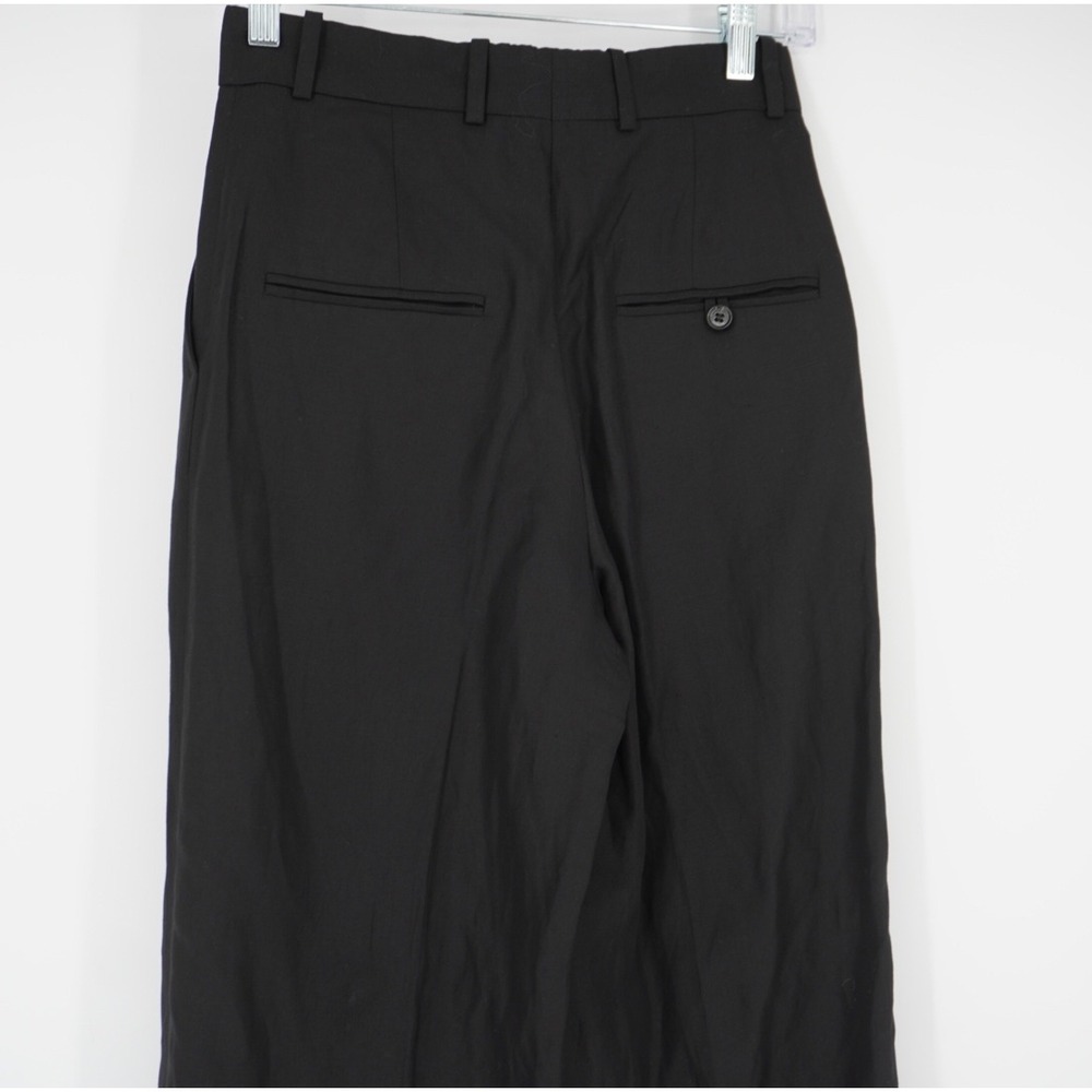 COS Black Wide‎ Leg Trousers Lyocell Linen Blend High Waisted Pants Size 2 - Picture 6 of 15